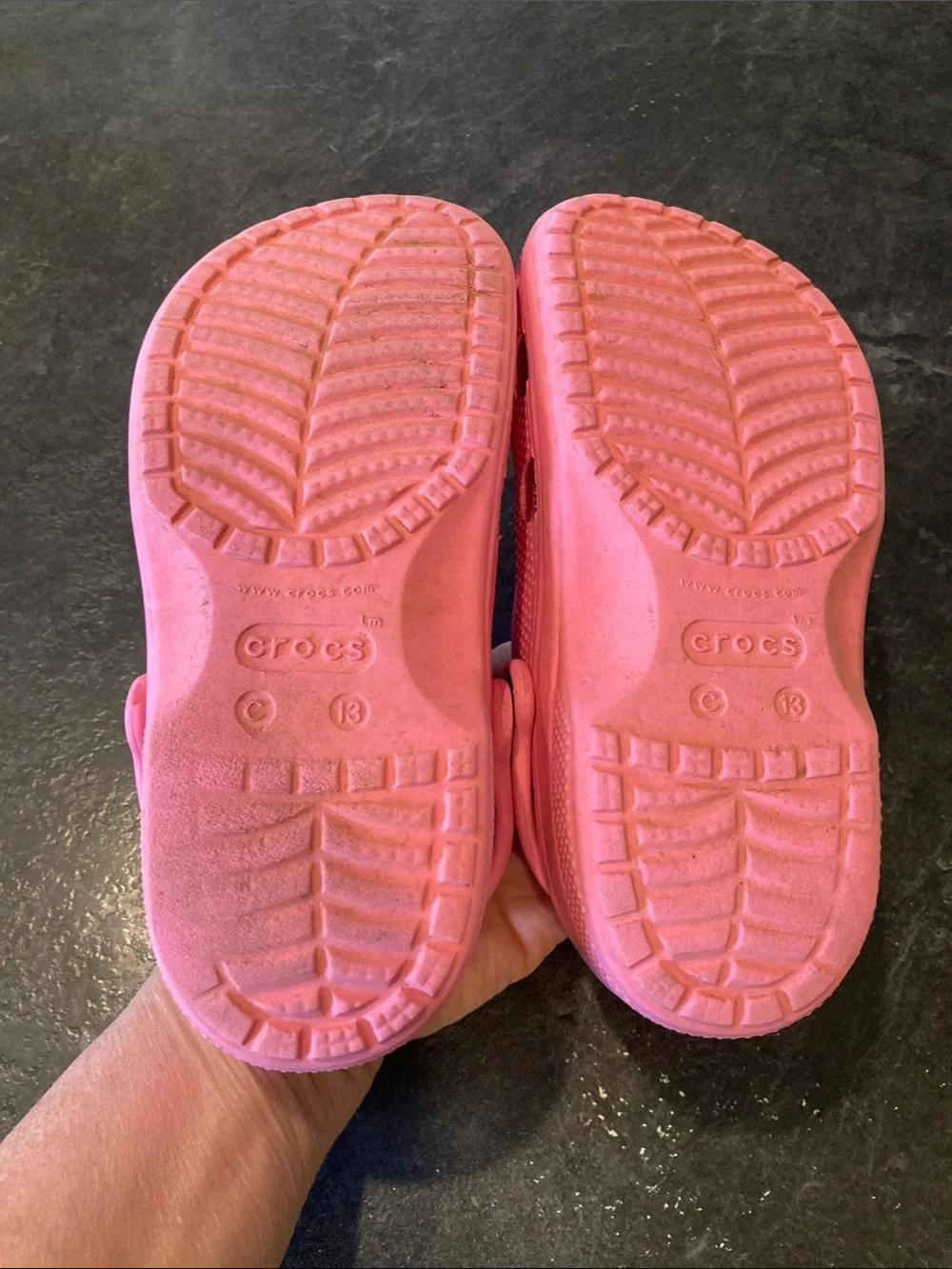 Girls Crocs pink sandals size 13
